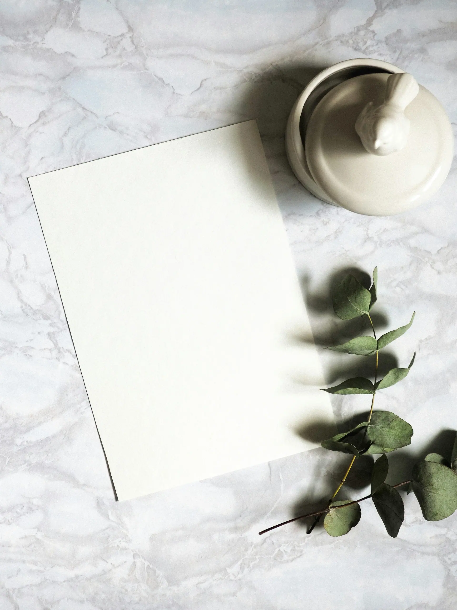 Refined neutral brand stationery laid out as a considered design composition.