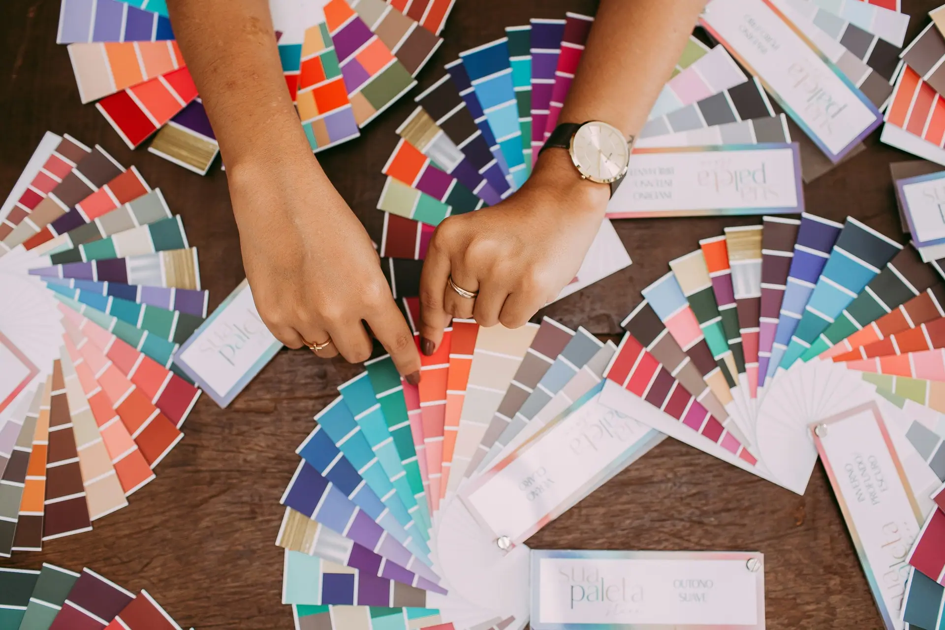 Tonal colour swatches arranged to explore a calm, neutral palette.
