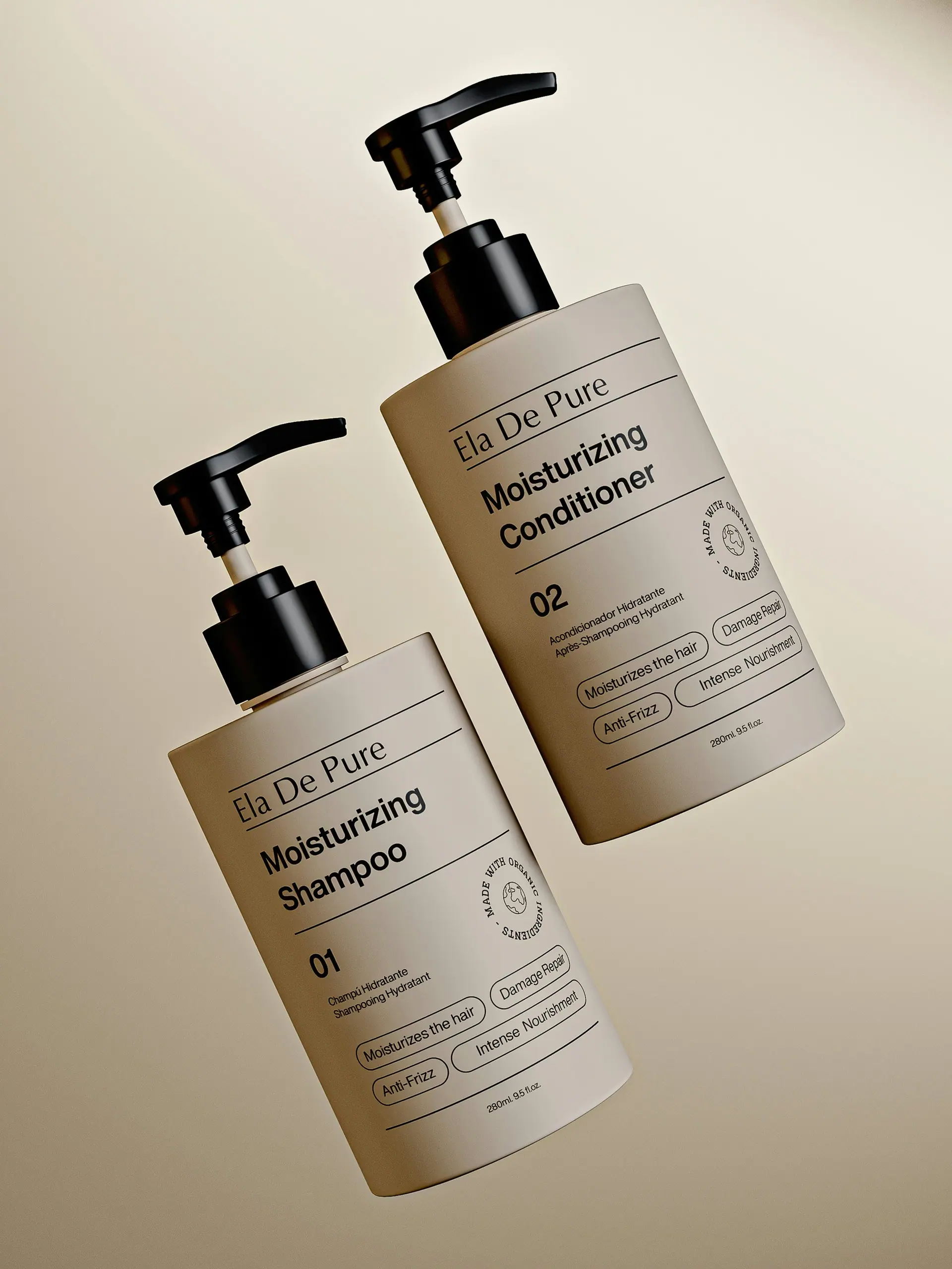 A minimal product packaging study in calm neutral tones.